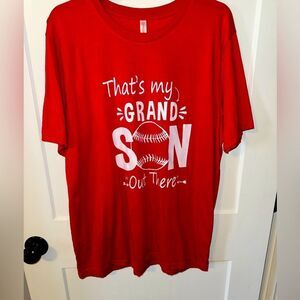 Red Graphic WOMENS T Shirt GRANDSON BASEBALL